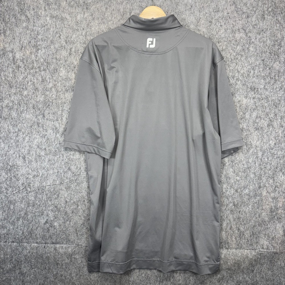 Footjoy Golf Polo Shirt Men's Large Druid Hills Club Gray Short Sleeve Stretch - Picture 7 of 8